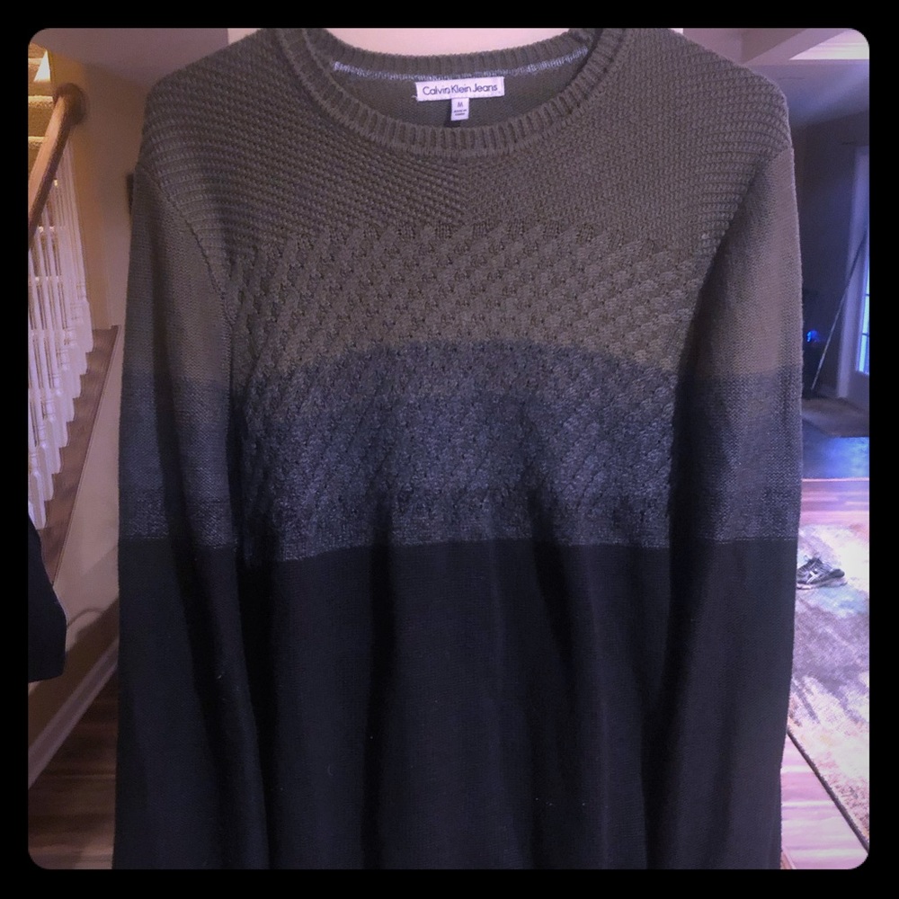 Calvin Klein Striped 3-Tone Sweater